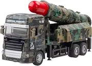 Die-cast 1:32 Simulation Intercontinental Missile Launcher Model Car Alloy Sound and Light Pull Back Miniature Vehicle Models Miniature Vehicle(Single Tube)