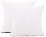 TAOSON Set of 2,100% Cotton Soft Square Decorative Throw Pillow Protector Pillow Covers Sofa Solid Colors Couch Cushion Pillowcases with Hidden Zipper Only Cover No Insert - White 20 x 20 inch
