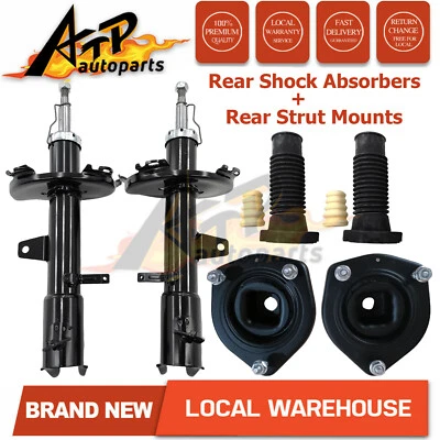 Pair Rear Shock Absorbers + Strut Mount Kit for TOYOTA KLUGER MCU28R 03-07