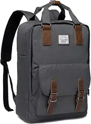 School Backpack for Men and Women,VASCHY Unisex Vintage Water Resistant Casual Daypack Laptop Backpack Rucksack Bookbag for Travel/Business/College Fits 15.6 Inch Laptop Dark Grey