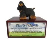 Conversation Concepts Black/Brown Cocker Spaniel with The Rainbow Poem Urn