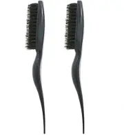 2 Pcs Women'S Bristle Brush, Boar Bristle Three-Row Pointed Tail Comb, Styling C