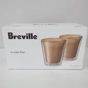 Bodum Double Walled Glass Coffee Cups Mugs x 2 Latte Duo Insulated Cafe 200 mL