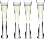 Sihanoukville Stemless Crystal Champagne Glasses Set of 4 - Wedding Flutes for Bride and Groom, Professional White Champagne Glasses