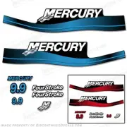 Fits Mercury 9.9hp Fourstroke Outboard Decal Kit Blue or Red 4-Stroke 1999-2006