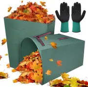 2 Packs Reusable Leaf Bags with Gloves, 53 Gallons Yard Waste Bags Reusable Gre