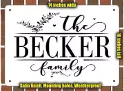 Becker Family Decorative Metal Door or Wall Plaque (Style 2)