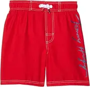 [Tommy Hilfiger] Boy's Tommy Logo Script Swim Trunks (Big Kids)