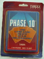1992 PHASE 10 RUMMY TYPE GAME WITH A TWIST MINT ON CARD FUNDEX GAMES