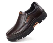 Men's Genuine Leather Shoes Soft Cow Leather Men Casual Shoes - Brown