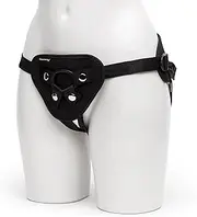 Lovehoney Full Back Strap On Harness - Adjustable Harness for Pegging - Full Back Style Provides Extra Support - Includes 3 O-Rings - Pocket for Bullet Vibrator - Machine Washable - Black