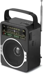 JEUJUG Portable AM FM Radio, Bluetooth 5.0 Radio 5 Watts Loud Speaker,Recharg...