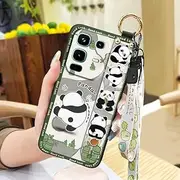 Phone Case Compatible with infinix Note50 4G/Note50 Pro 4G/X6858, Soft case Anti-dust Cute Waterproof Wrist Strap Wristband Silicone Kickstand