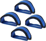 GANAZONO 2Pairs Slip Bike Pedal Straps Set Cycling Foot Bands with Strong Adhesive for Secure Fit Durable Toe Clips for Comfortable Riding Blue Color