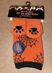 Happy Halloween Spider Webs Pet And Owner No Show Socks Size 5-10 New