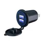 Car Cigarette Lighter Socket Dual 4.2A USB Port Fast Charger Power Outlet Black