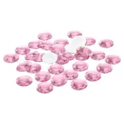 40mm Flat Back Round Acrylic Rhinestones, 50 Pack Plastic Circle Gems, Rose Red