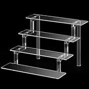 Grarry Perfume Stand Organizer, 12” Display Risers, Acrylic Display Shelf for Cologne Makeup Lotion, Risers for Display, Clear Acrylic Shelves, 4 Tier Acrylic Stand Risers for Wedding Party Birthday