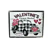 Valentine Check Truck Farmhouse Sign Block Shelf Sitter Tiered Tray Tuck 3.5X4.5