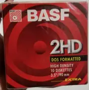 BASF 2HD DOS Formated High Density 10 Diskettes 3.5" 90mm - BIN32