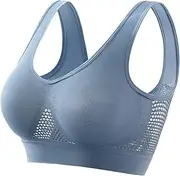 [Generic] Sports Bras for Women Breathable Lift Up Air Bra Mesh High Support Yoga Bras Comfortable No Underwire Push Up Bras