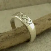 Sterling Silver Celtic Wedding Ring IRISH MADE by FADO Size 10 Boxed