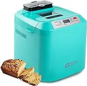 Bread Machine, Kitchen in the box 2LB 12-IN-1 Bread Maker, Gluten-Free Setting, Auto Fruit Nut Dispenser & Nonstick Pan, 2 Loaf Sizes,13H Reserve & 1H Keep Warm (Blue)
