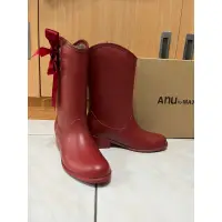 在飛比找蝦皮購物優惠-Kuru Mira 日系品牌 紅色蝴蝶結雨鞋 雨靴