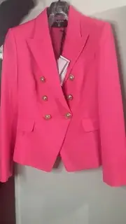Balmain double-breasted logo-embossed blazer