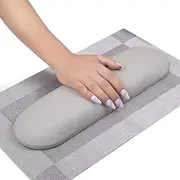 Nail Arm Rest Pillow and Mat Luxury Salon Manicure Armrest Cushion Nail Art Hand Holder Manicure Hand Rest Cushion Pad Tool for Nail Tech Manicurist (With Mat, Grey)