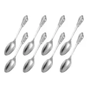 8 Pcs Round Soup Spoon, 7.9 Inch Stainless Steel Dinner Spoon, Silver