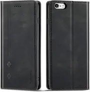 Case for iPhone 6 Plus iPhone 6S Plus, Premium Wallet Case Magnetic Flip Leather Cover Card Holder Stand Function Protective Phone Shell for iPhone 6 Plus 6S Plus - Black