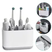 Electric Toothbrush Holder Bathroom Caddy Storage Multifunction Organizer Grey