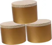 SEWACC 3pcs Iron Jars Fillable Wax Candle Cups Empty Candle Holders Lids for Home Decor Parties
