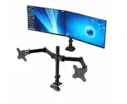 Double Arm Desk Mount Bracket Dual Monitor Stand for 13-27Inch Monitors