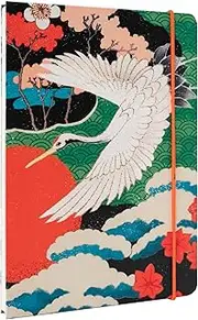 Kokonote Japanese Crane A5 Notebook - Bullet Journal - Notebooks A5 - Notepads A5 - A5 Notepad - Dotted Notebook A5 - Dotted Bullet Journal - Japanese Stationery