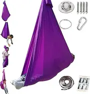 Adjustable Sensory Swing and Cuddle Swing for Indoor&Outdoor Kids Use Therapy Swing Hammock for Child with Hardware (Purple)
