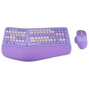 ANYMOB Bluetooth Keyboard And Mouse Combo Set Purple Ergonomic Wireless Portable Device Soft Keys