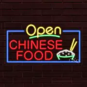 NEW "OPEN CHINESE FOOD" w/BORDER 33x18x1 INCH LED FLEX WINDOW INDOOR SIGN 35423
