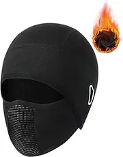 [Generic] Motorcycle Face Scarf Neck Warmer Motorcycle Cycling Cap with Mask Winter Men Women Windproof Fleece Keep Warm Hat Hiking Motorcycle Ski Outdoor Sports Headwear(B:Winter Black)