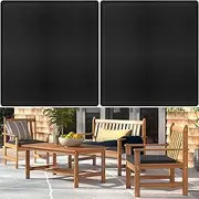 2Pcs Patio Cushion Covers with Invisible Zipper Outdoor Furniture Cushion Covers Replacement Waterproof Patio Seat Cushion Slip Covers for Patio Garden Backyard 22x20x4 inch (Black)