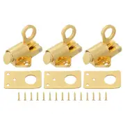 3Pcs Spring Bounce Lock, Zinc Alloy Pull Ring Spring Bounce Door Bolt, Gold