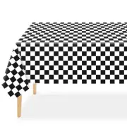 QIKSION Checkered Tablecloth Disposable 12 Pack 54 x 108 Inch Black and White...