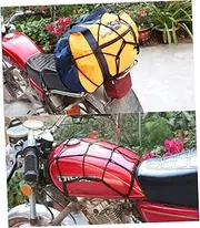 Motorcycle Mesh Net Bag for Helmet and Luggage Storage Bungee Cargo Net with Hooks Durable for Secure Transport Random Color