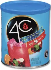 1LB 4C Fruit Punch Natural & Artificial Flavour Drinks Mix Make Up To 9 Quarts