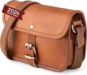 [Berliner Bags] Vintage Malta Shoulder Bag, Leather Handbag for Women - Brown, brown