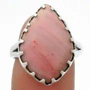 Natural Pink Tulip Quartz 925 Sterling Silver Ring s.7.5 Jewelry R-1210