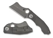 Spyderco Stovepipe 20CV Stonewashed Blade Dark Titanium Handles - C260TIP