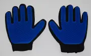 NWOT 1 Pair Black & Blue 3D Textured Pet Grooming Deshedding Mesh Gloves OSFM