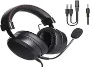 DR1TECH Blackjack+ Gaming Headphones with Cable and Microphone for PS5 Console [3D Audio], PS4, Xbox and Smartphone - 40 mm Over Ear Headphones Driver with Audio Stereo (Full Immersion)